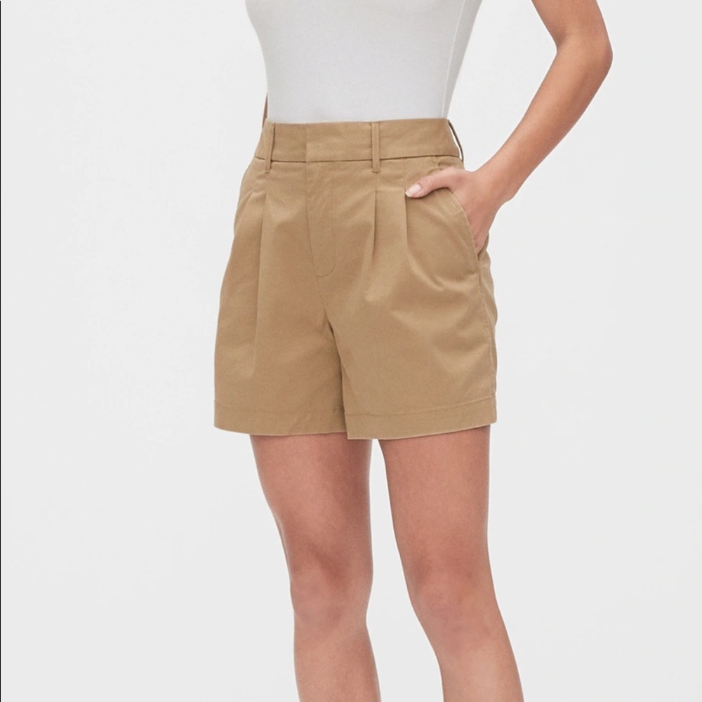 Gap Khaki High Rise Pleated Shorts 6